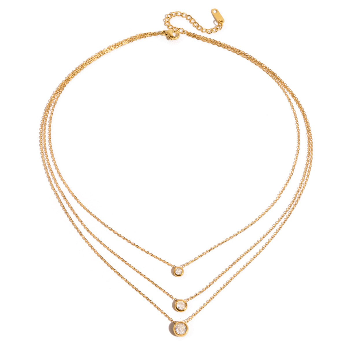 18K Gold Soft Spark Dainty Chain Layered Necklace Set