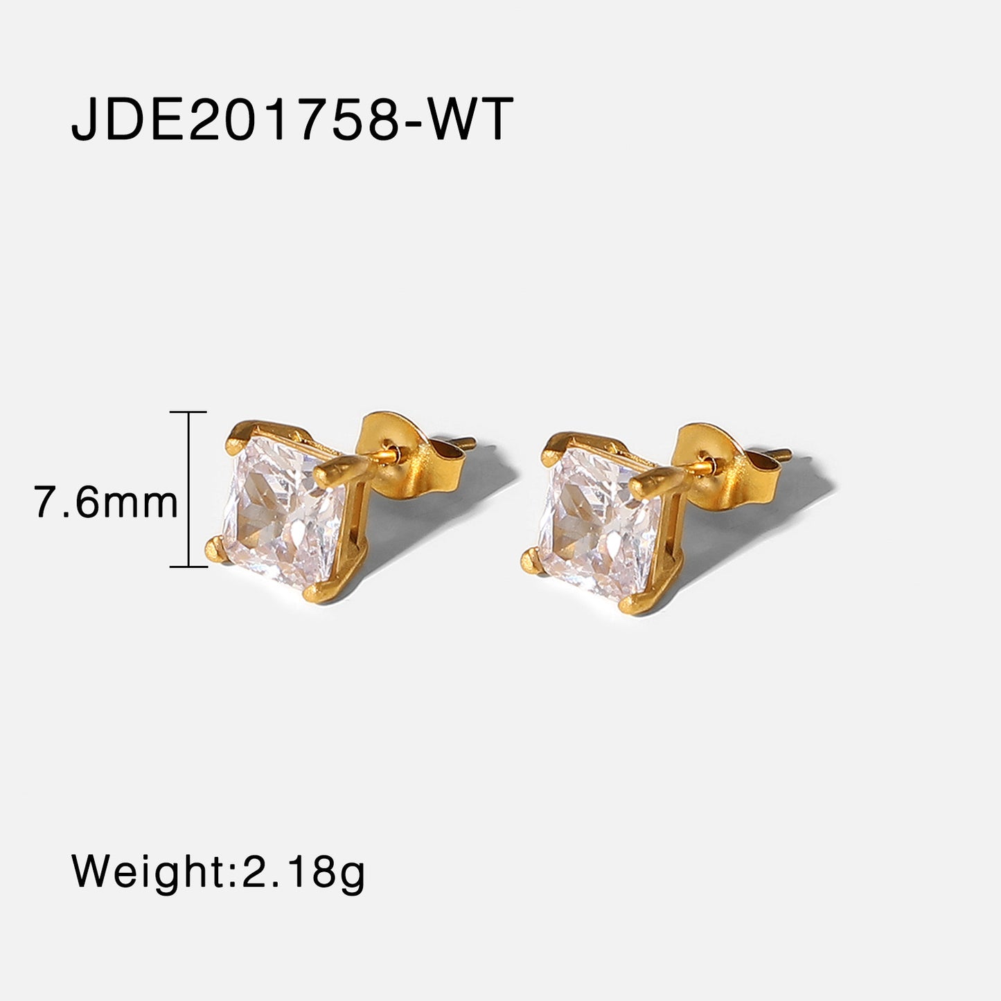 18K Gold Essential Cubic Zirconia Stud Earrings