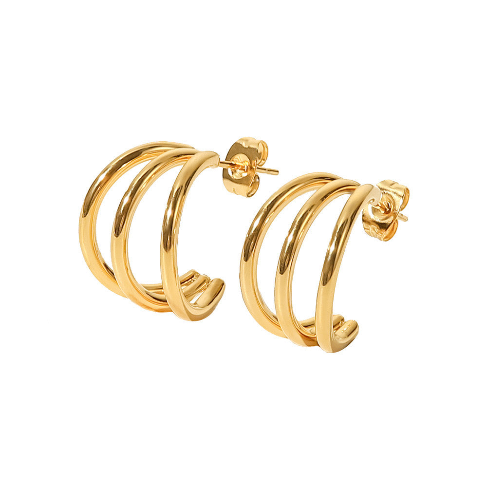 18K Gold Delicate Chic Huggie Earrings