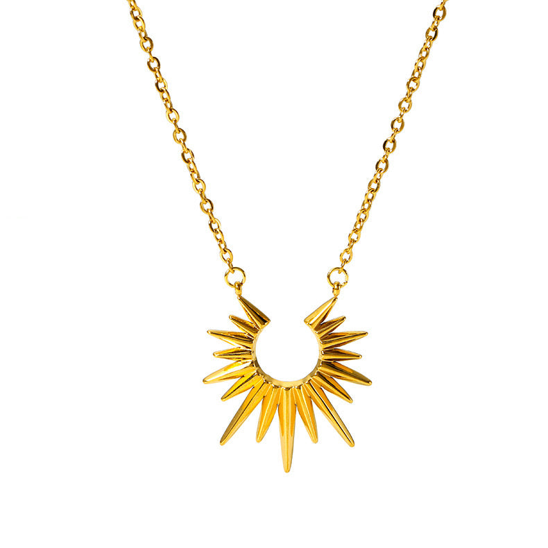 18K Gold Glowing Sun Dangle Earrings