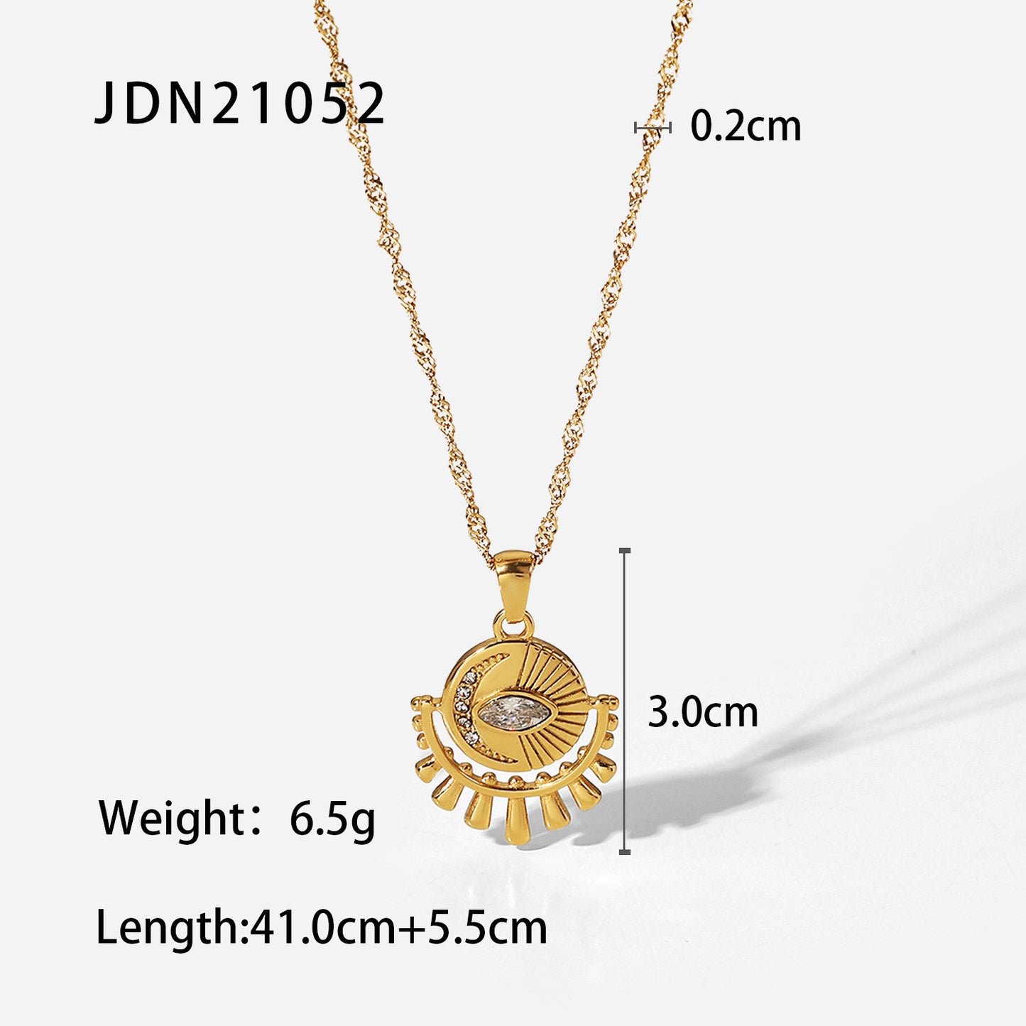 18K Gold Evil Eye Protection Pendant Necklace