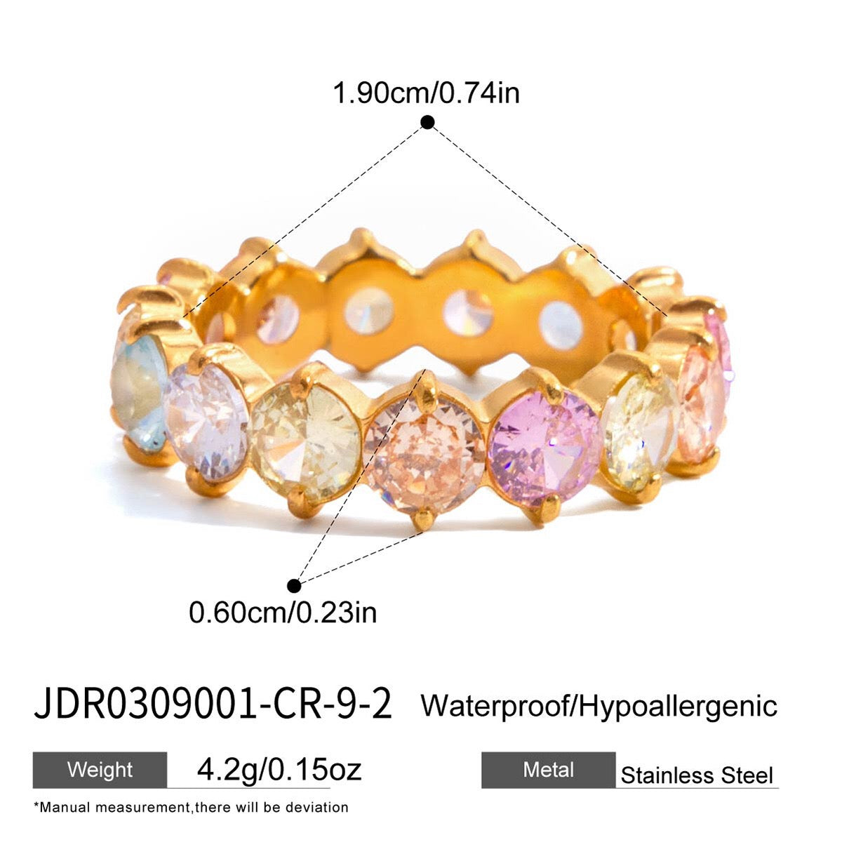 18K Gold Pink Affair Tennis Eternity Ring