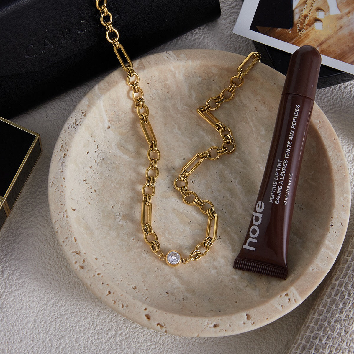 18K Gold One and Only Paperclip Circle Chain Long Necklace