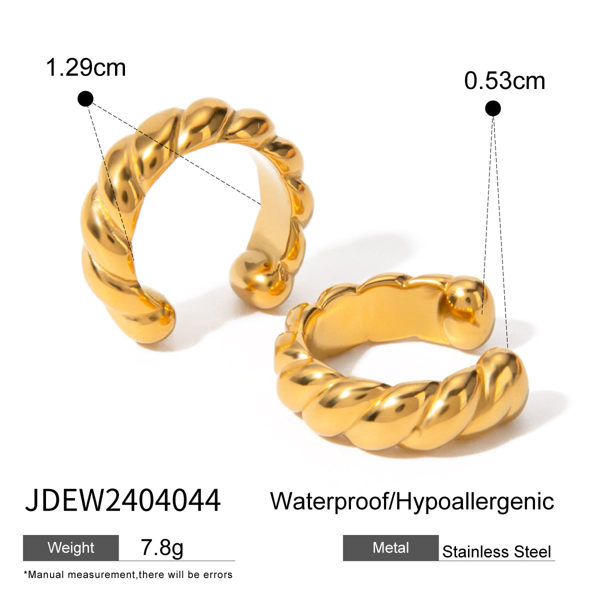 18K Gold Twisted Ear Cuff