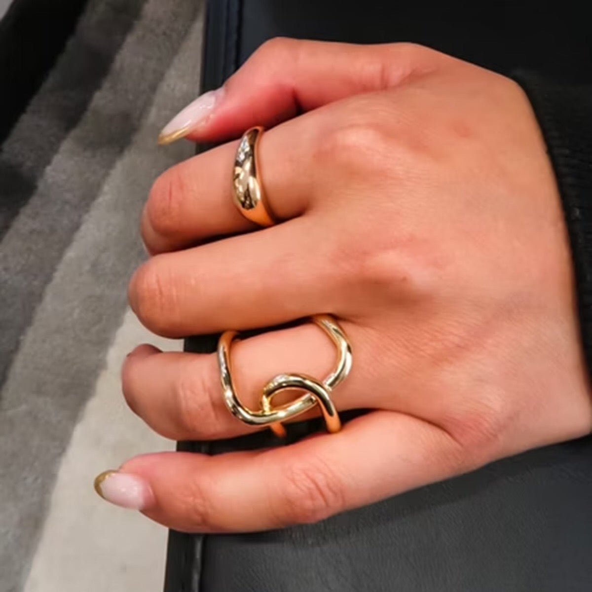 18K Gold Intertwined Statement Ring
