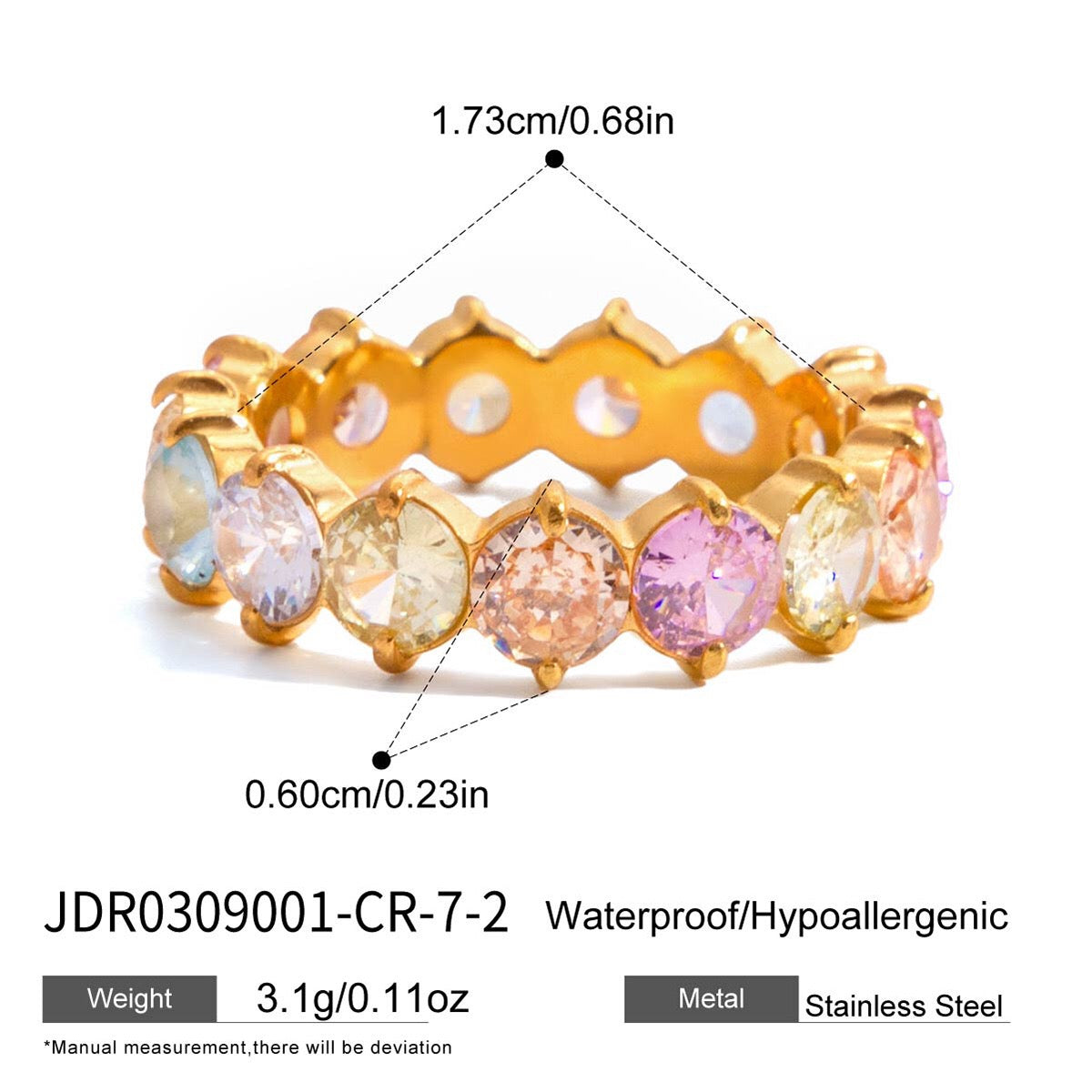18K Gold Pink Affair Tennis Eternity Ring