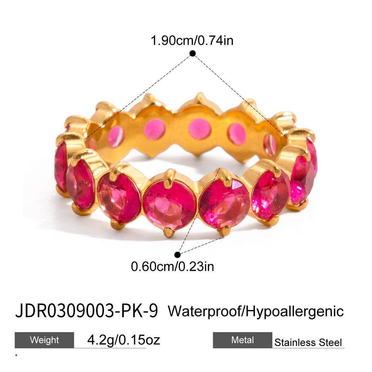 18K Gold Pink Affair Tennis Eternity Ring