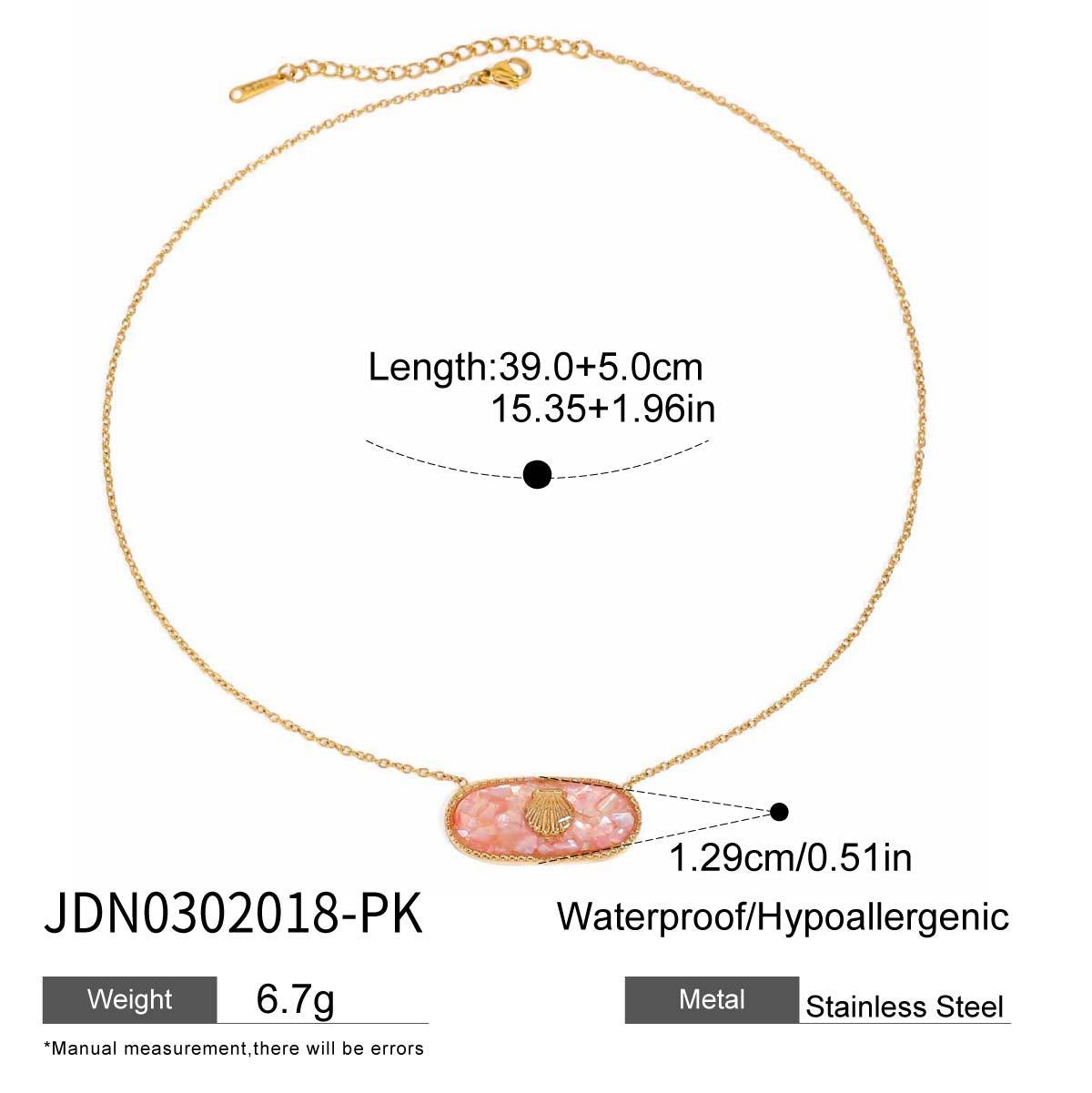 18K Gold Seashell Jelly Color Dainty Pendant Necklace