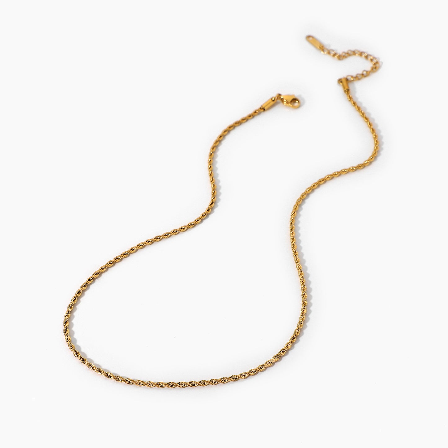 18K Gold Rope Chain Necklace
