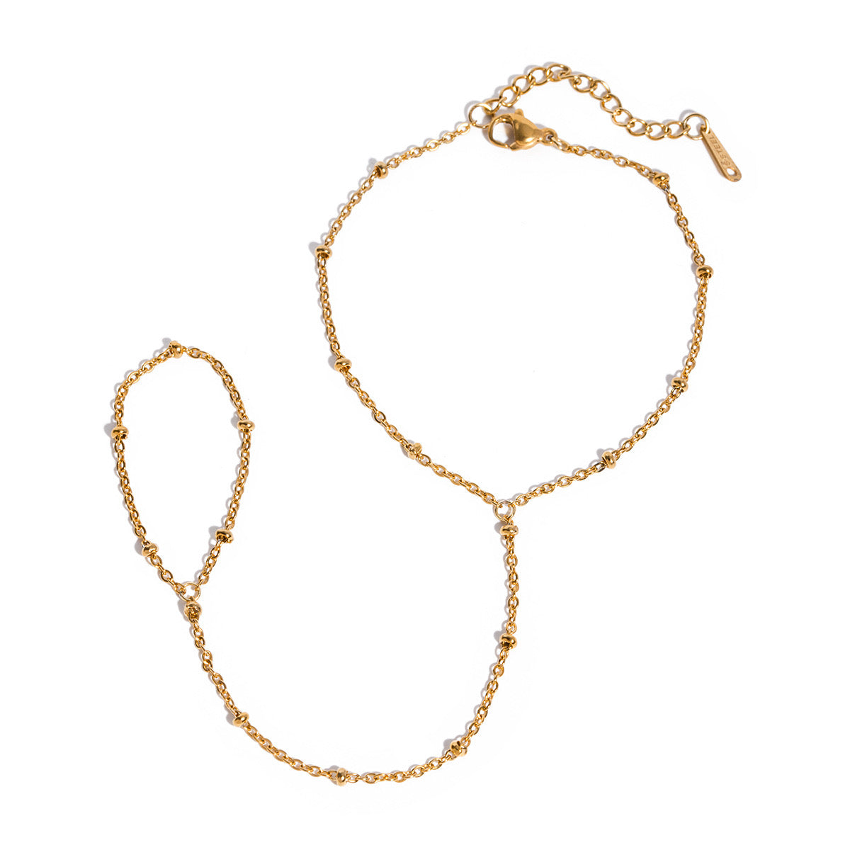 18K Gold Waterproof Minimalist Hand Chain Bracelet