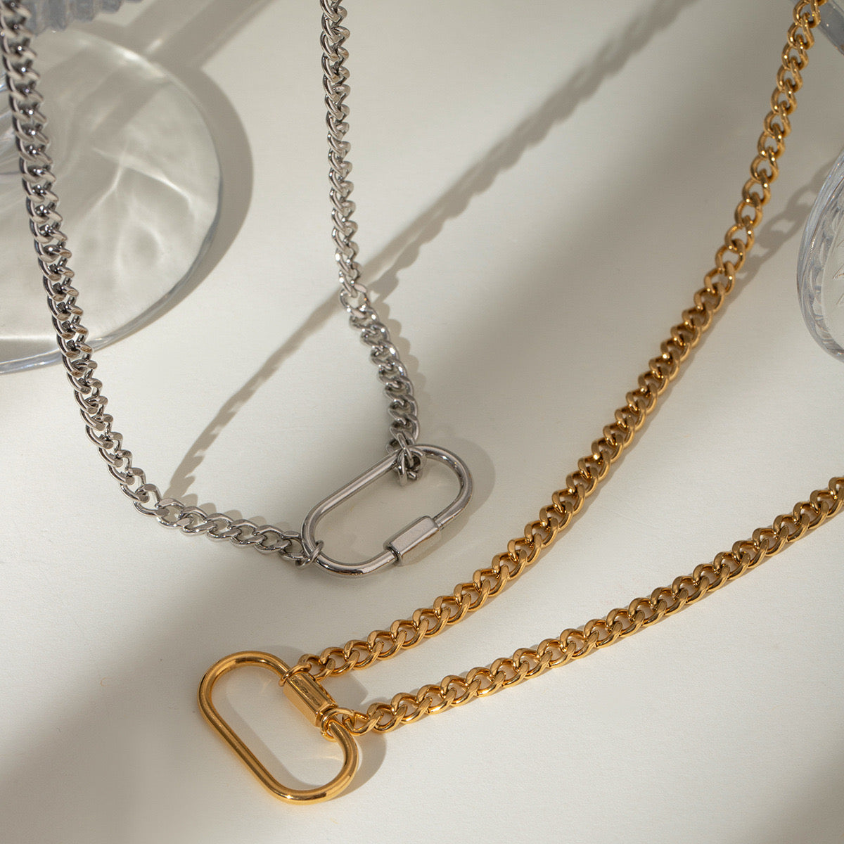 18K Gold Hooking Up Chain Charm Necklace Base