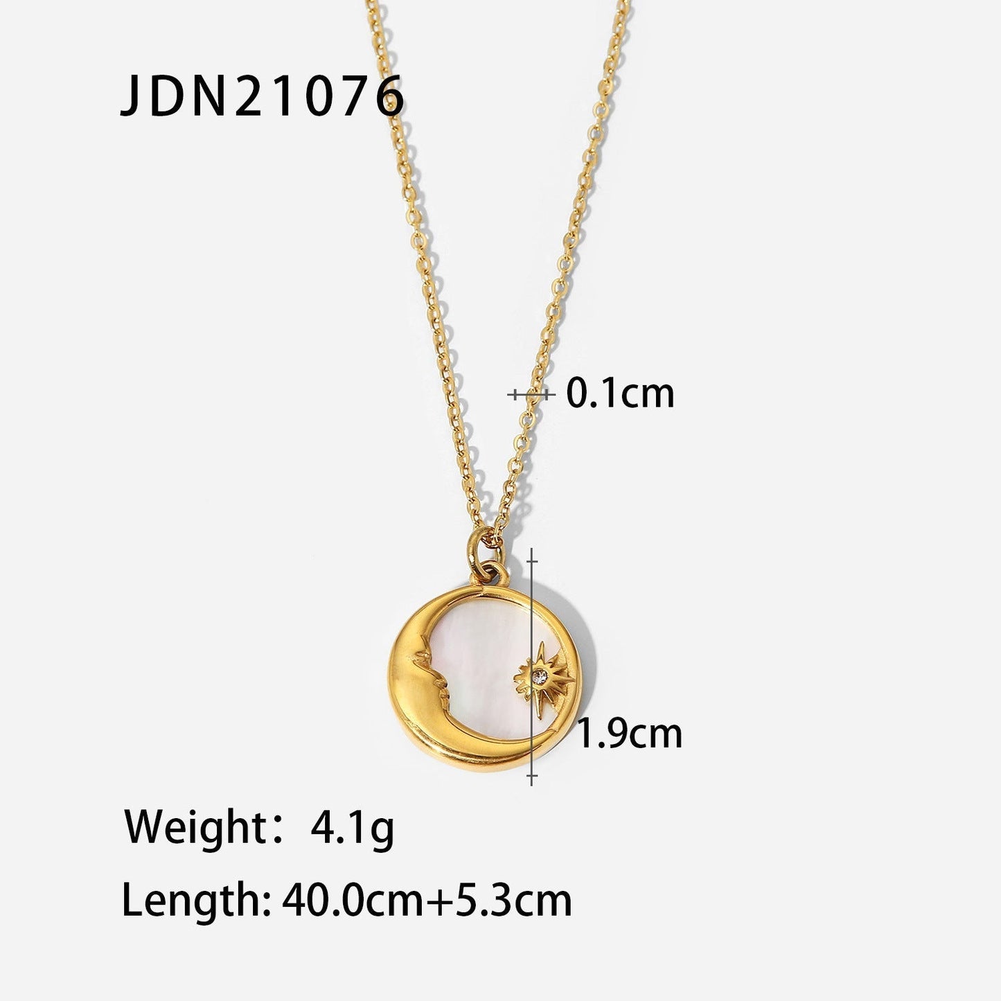 18K Gold Starry Night Mother of Pearl Pendant Necklace