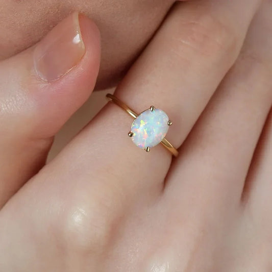 Opal in Ring: Iridescent Fire, Daily Sparkle