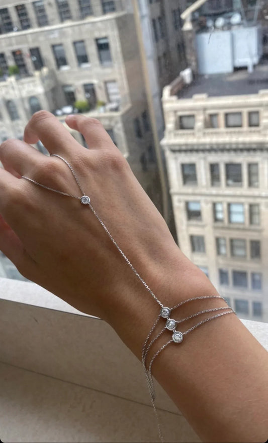 Hand Chain Ring: Sleek Links, Stunning Shine