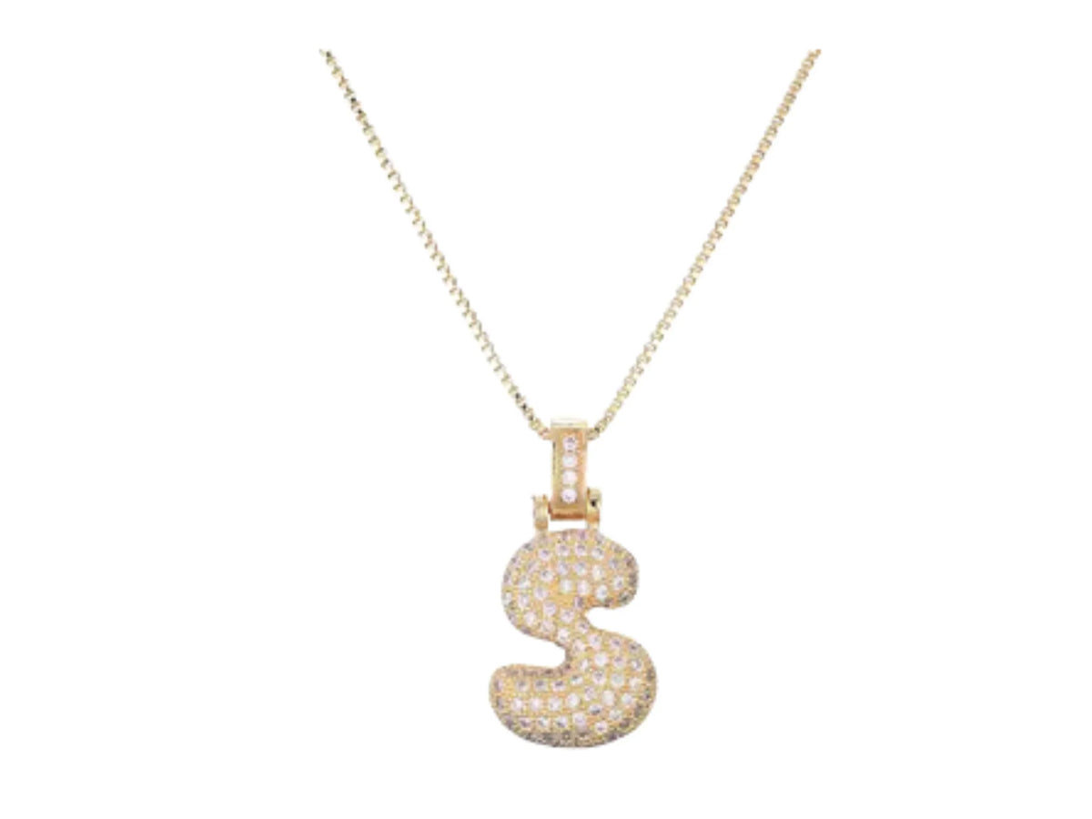 S Bubble Letter: Trendy Necklace for a Bling Statement