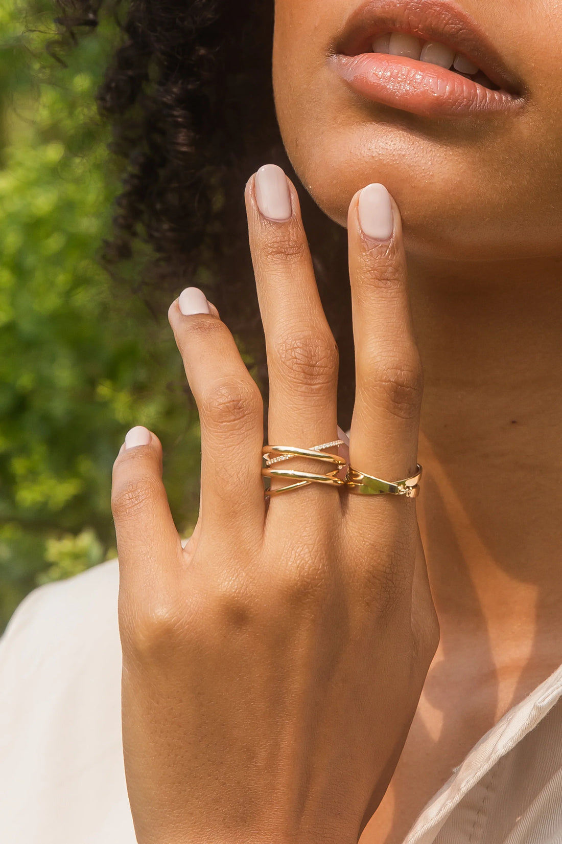 Crossover Ring: Stackable for Any Outfit