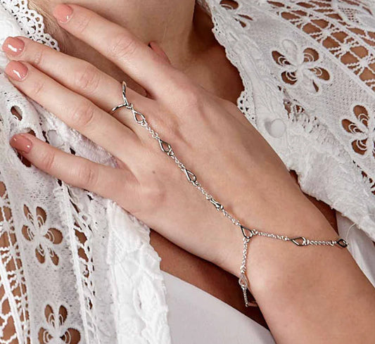 Sterling Silver Hand Chain: Dainty Links, Bold Presence