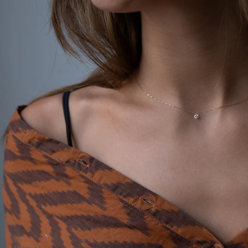 Floating Diamond Necklace: Lightweight Shine