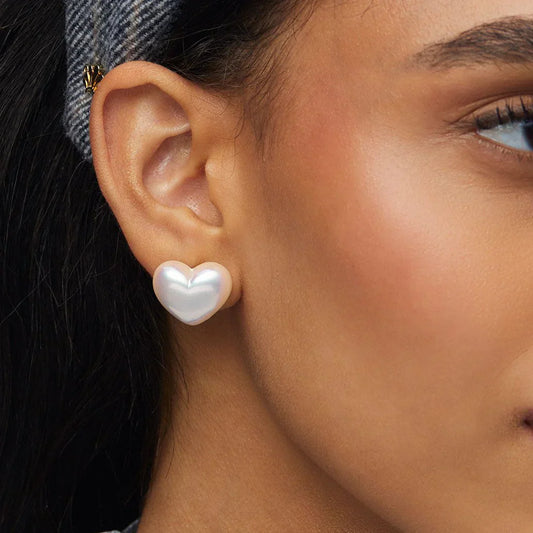 Shop Heart-Shaped Pearl Earrings: Romantic Sparkle Awaits