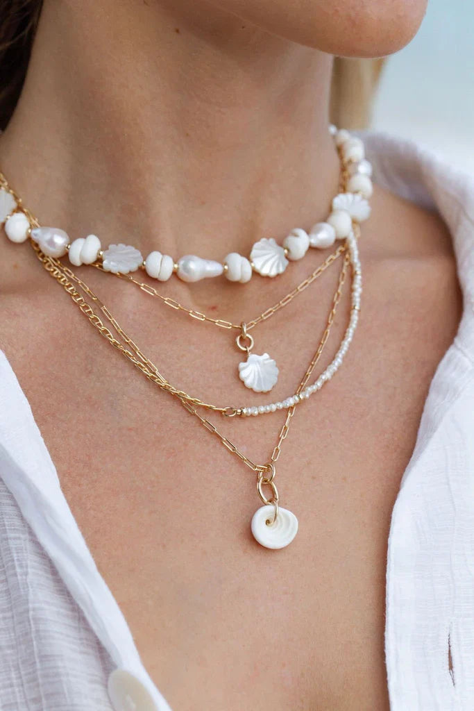 Necklace with Seashells: Coastal Vibes – Sunrise Bling Jewelry