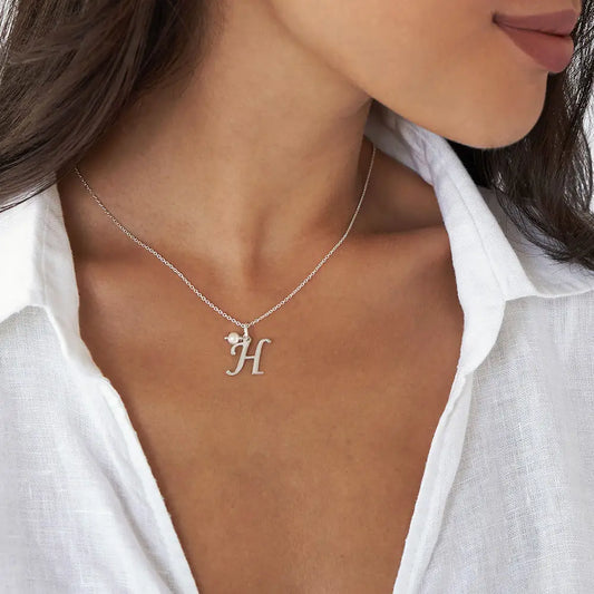 Initial Necklace Silver: How to Layer and Style It