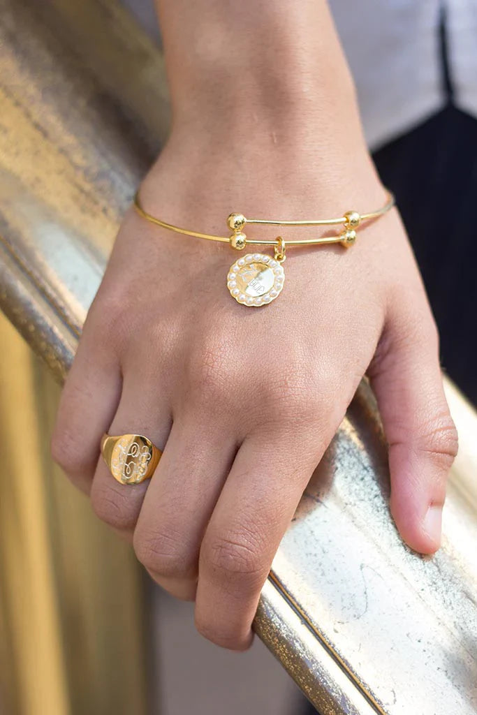 Gold Bangle for Charms: for Everyday Wear