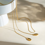 18K Gold Dainty Seashell Wrap Around Chain Necklace
