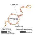 18K Gold Waterproof Pink Butterfly Trendy Hand Chain Bracelet