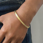 18K Gold Crystal Bangle Bracelet