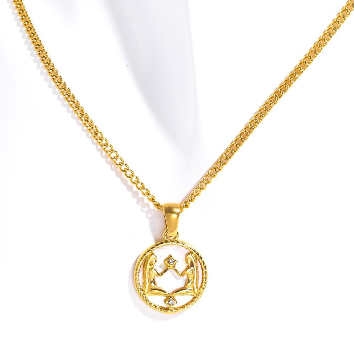 18K Gold Zodiac Astrology Sign Pendant Necklace