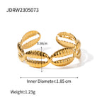 18K Gold Summer Seashell Band Ring