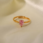 18K Gold Pink Jewel Ring