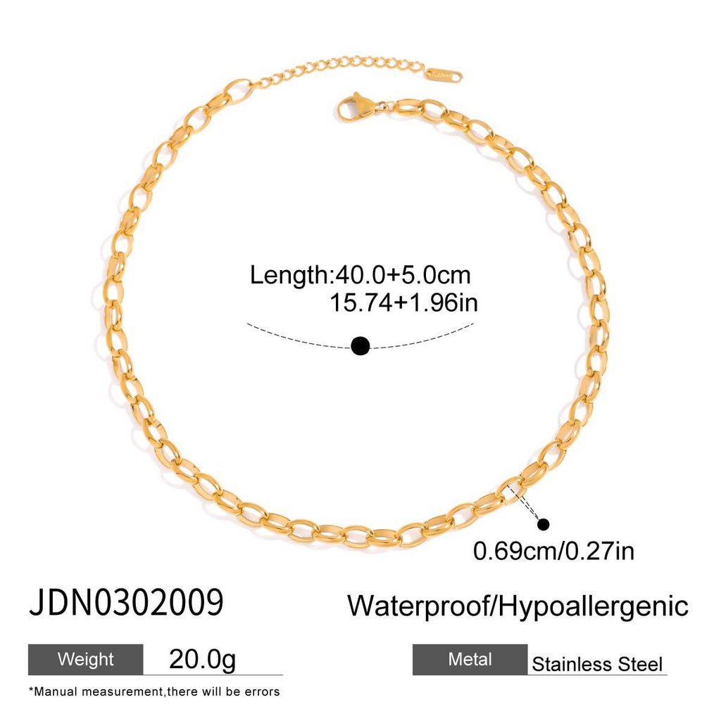 18K Gold Zebra Print Heart Pedant Paper Clip Chain Beaded Pearl Layered Necklace Set