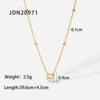 18K Gold Dainty Starry Heart CZ Pendant Necklace