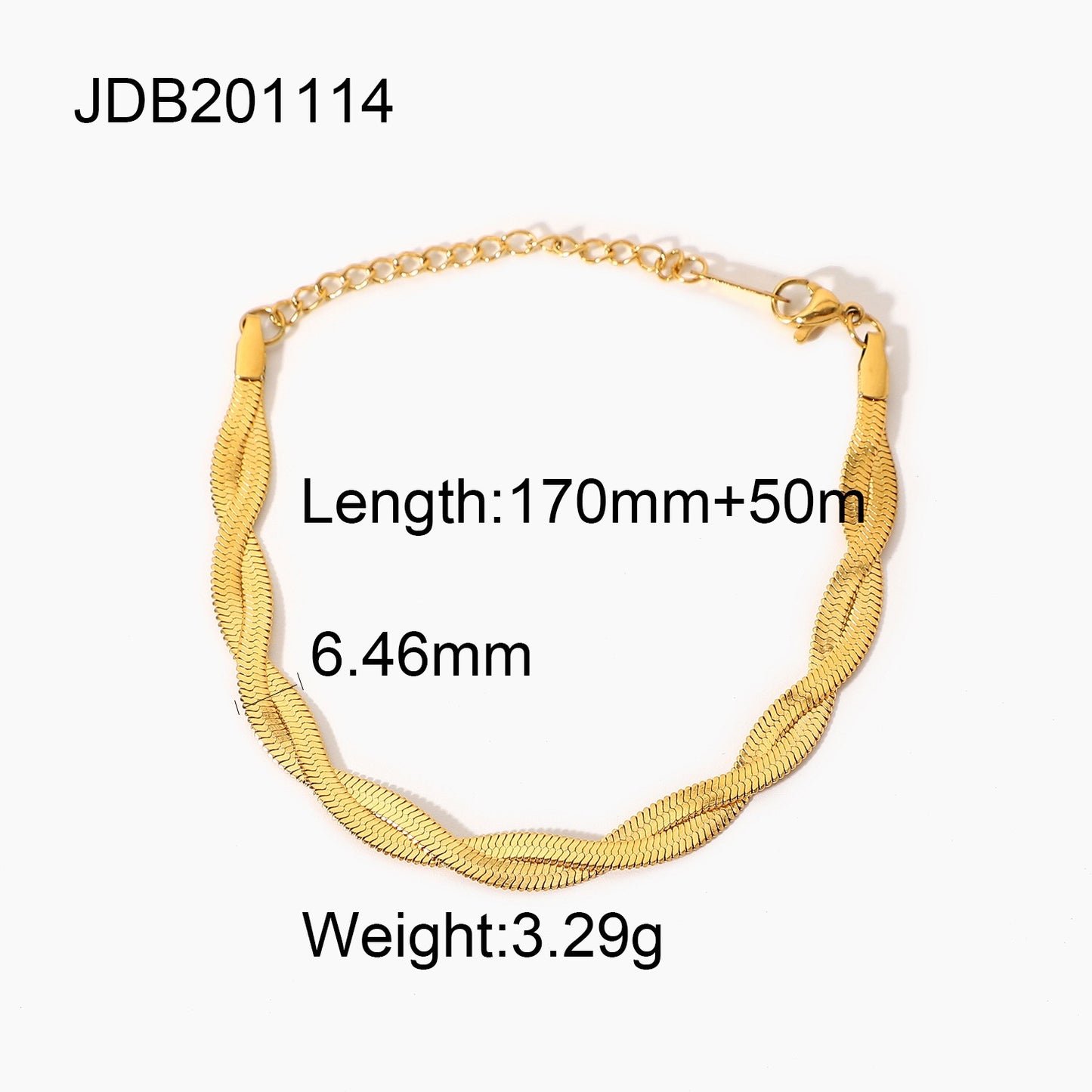 18K Gold Twisted Herringbone Bracelet