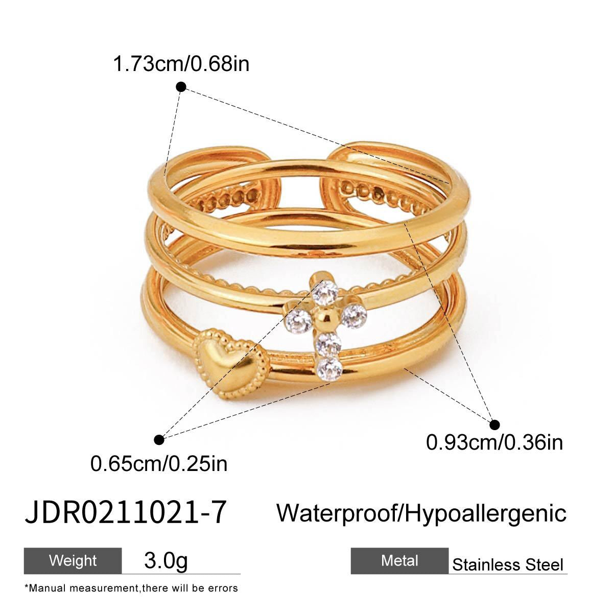 18K Gold Goddess Glow Four Leaf Clover Stacking Rings Set
