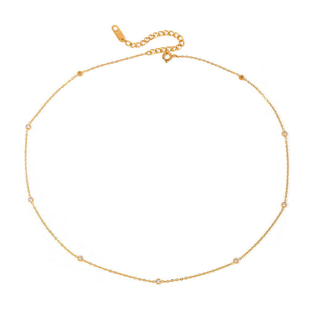18K Gold Stardust Dainty Chain Necklace