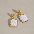 18K Gold Baroque Pearl Dangle Earrings