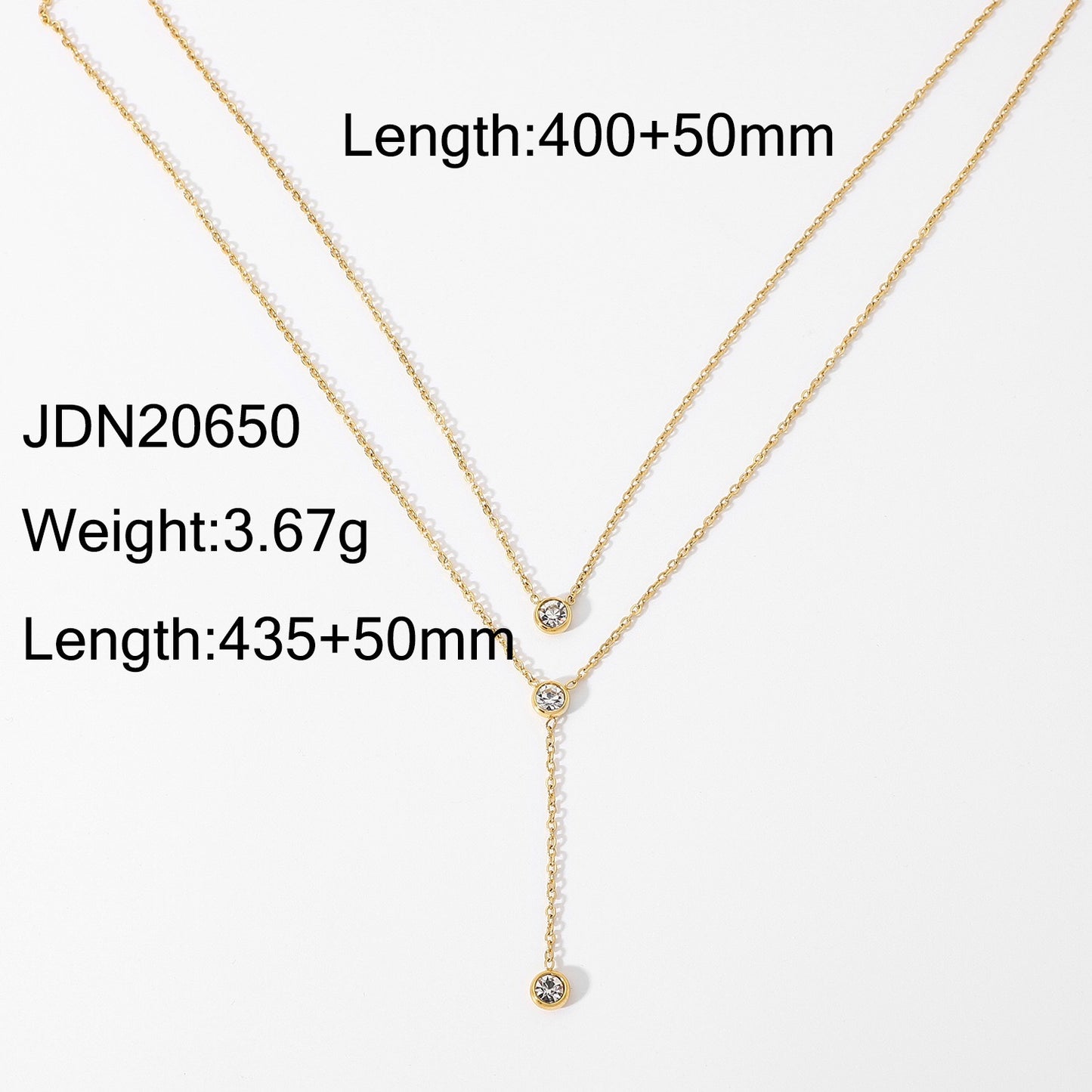 18K Gold Layered Lariat Necklace