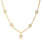 18K Gold Bling Star Chain Statement Necklace