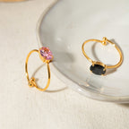 18K Gold Classic Gemstone Stacking Ring