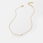 18K Gold Dainty Pearl Chain Necklace
