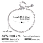 18K Gold and Silver Subtle Spark Paperclip Dainty Tennis Chain Bracelet
