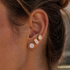18K Gold Everyday Icons Flat Back Stud Nap Earrings Set
