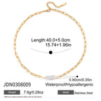 18K Gold Soft Touch Pearl Pendant Paperlicp Chain Layered Necklace Set