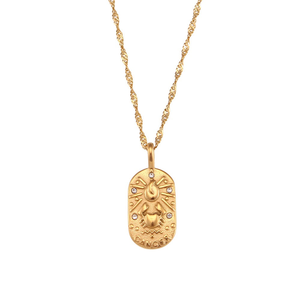 18K Gold Starry Zodiac Pendant Necklace