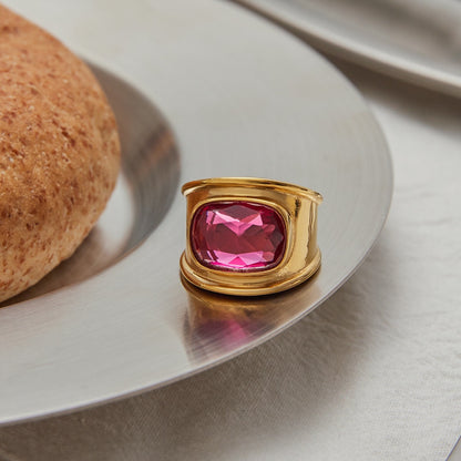 18K Gold Power Pink Statement Cocktail Ring