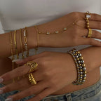 18K Gold and Silver Two Tone Essential Beaded Bracelet