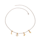 18K Gold Two Tone LOVE Pendant Heart Necklace