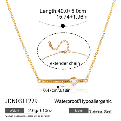 18K Gold Fully Iced Pave Heart Plate Pendant Necklace